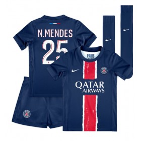 Paris Saint-Germain Nuno Mendes #25 Hjemme skjorte til barn 2024-25 Kortermet (+ korte bukser)